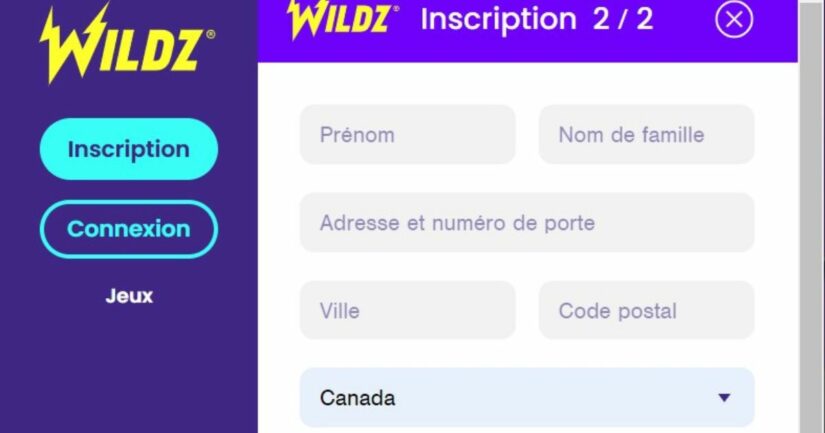 Comment s'inscrire sur Wildz casino en ligne Canada?
